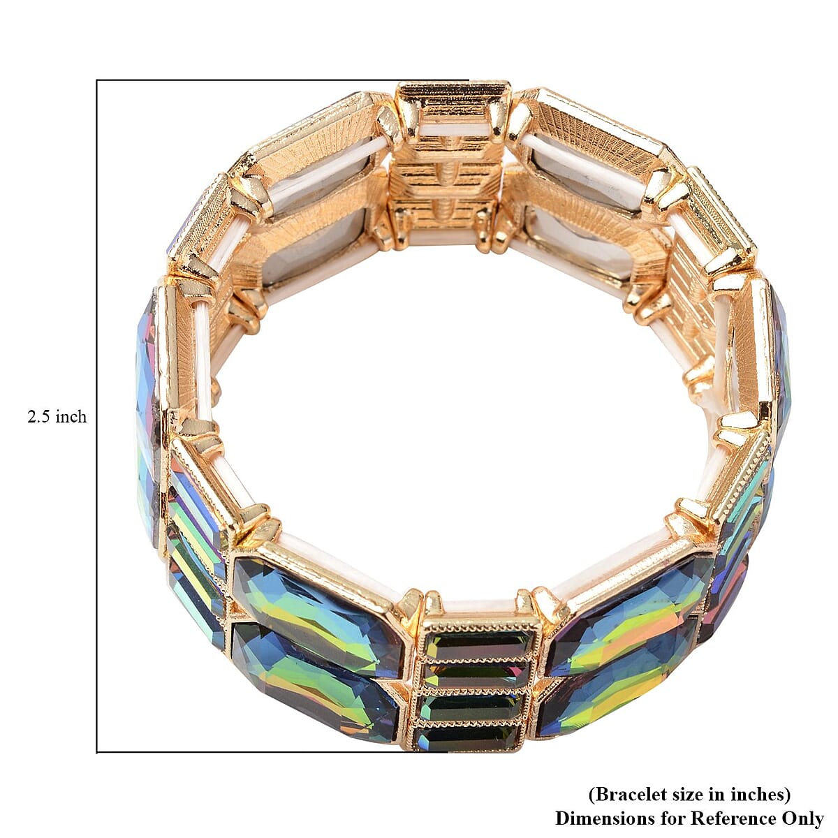 Simulated Magic Color Diamond Bracelet in Goldtone (6.50 In) image number 2