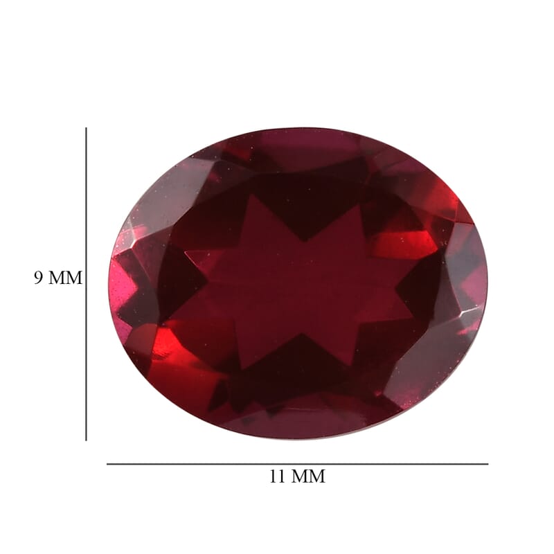 Blazing Red Triplet Quartz (Ovl 11x9 mm) 3.38 ctw