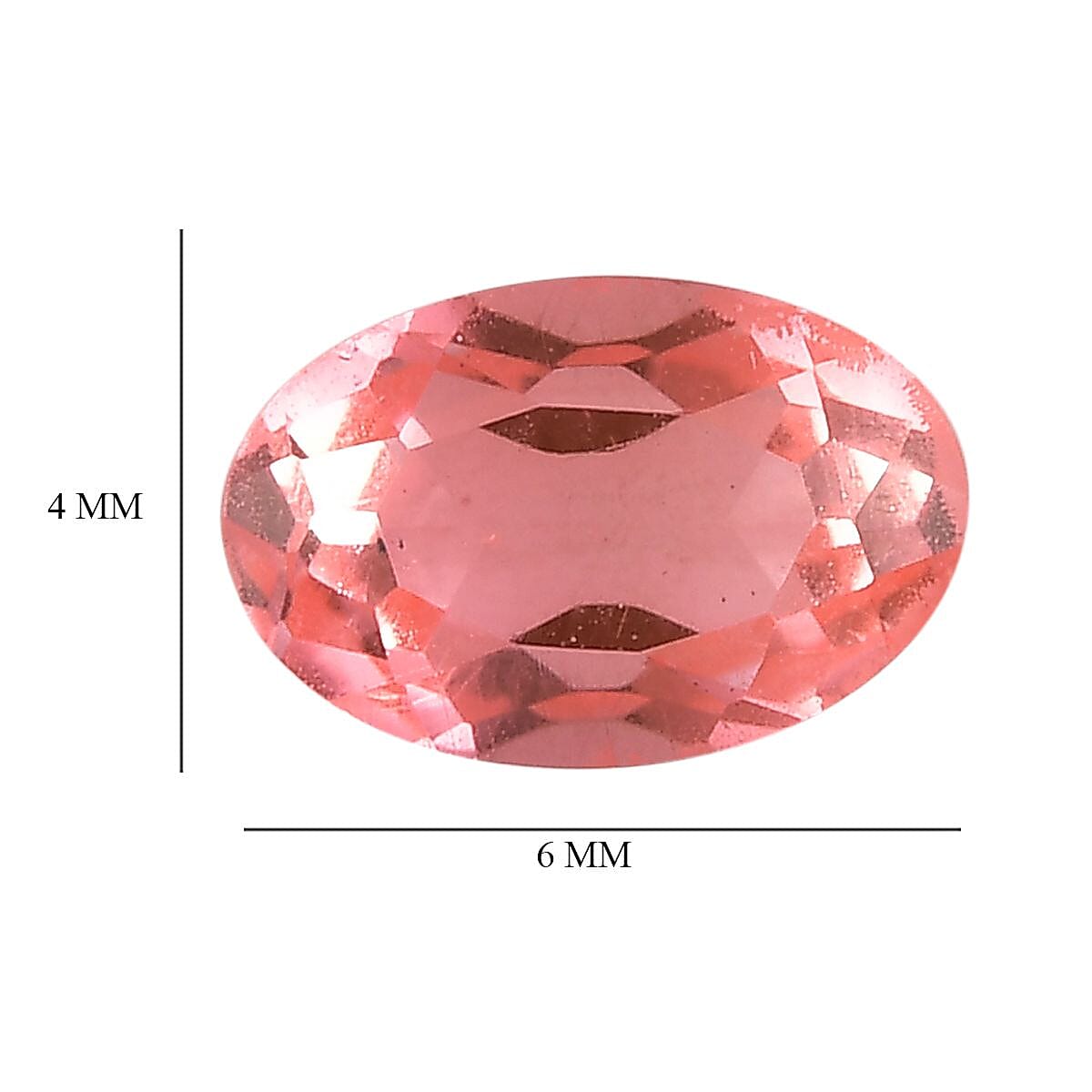 Living Coral Triplet Quartz (Ovl 6x4 mm) 0.50 ctw image number 3