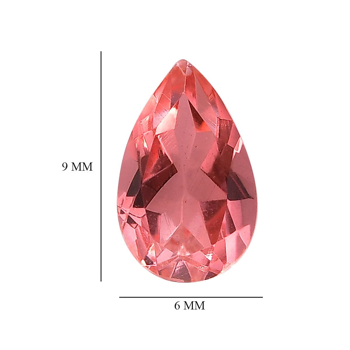 Living Coral Triplet Quartz (Pear 8x5 mm) 0.87 ctw image number 3