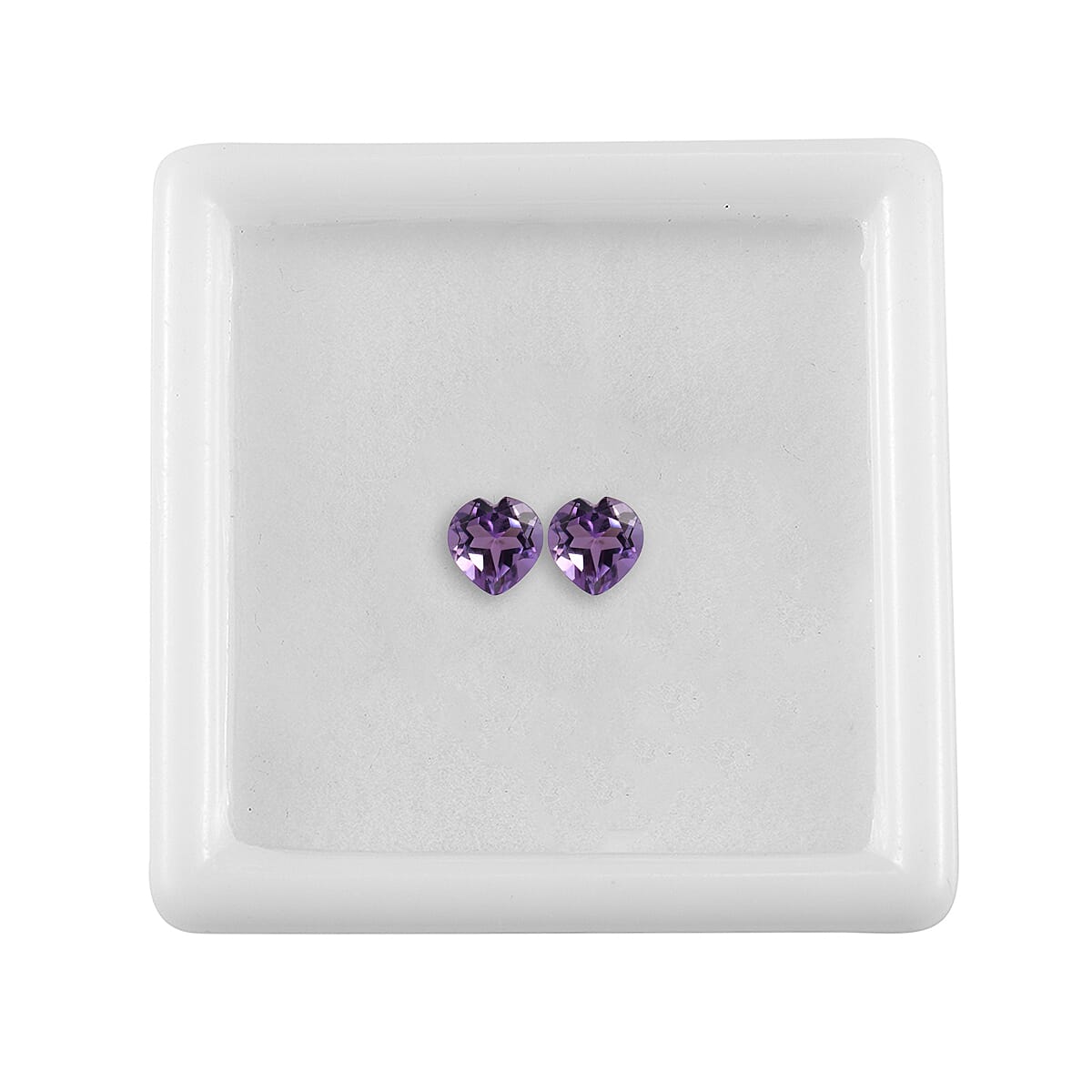 Bolivian Amethyst Set of 2 (Hrt 6 mm) 1.50 ctw image number 2