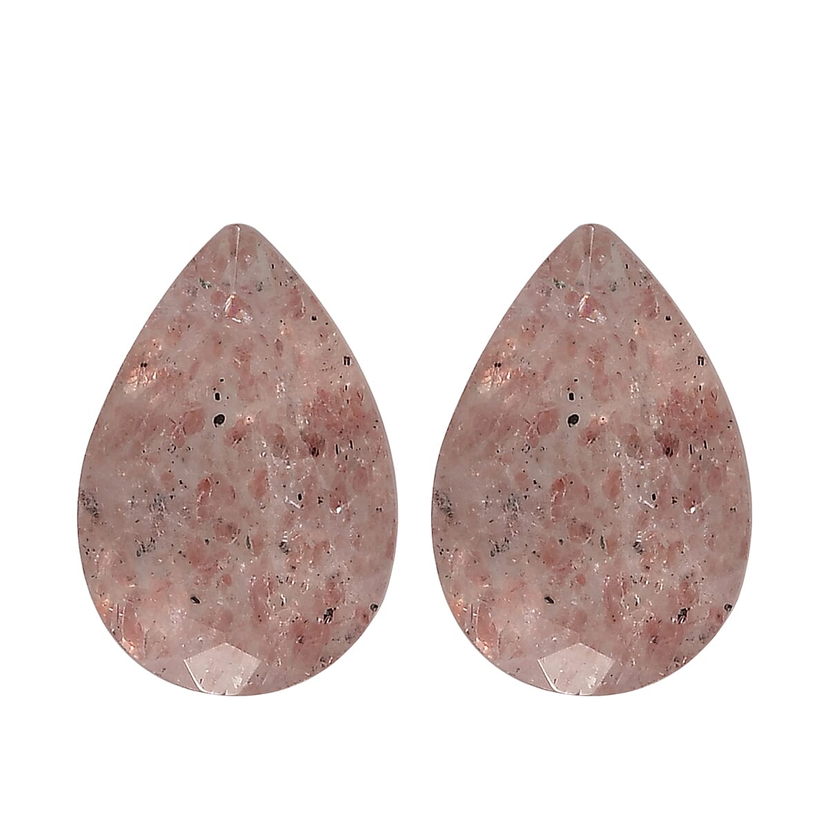Cherry Quartz Set of 2 (Pear 6x4 mm) 0.64 ctw