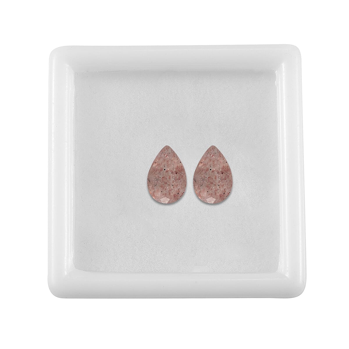 Cherry Quartz Set of 2 (Pear 6x4 mm) 0.64 ctw