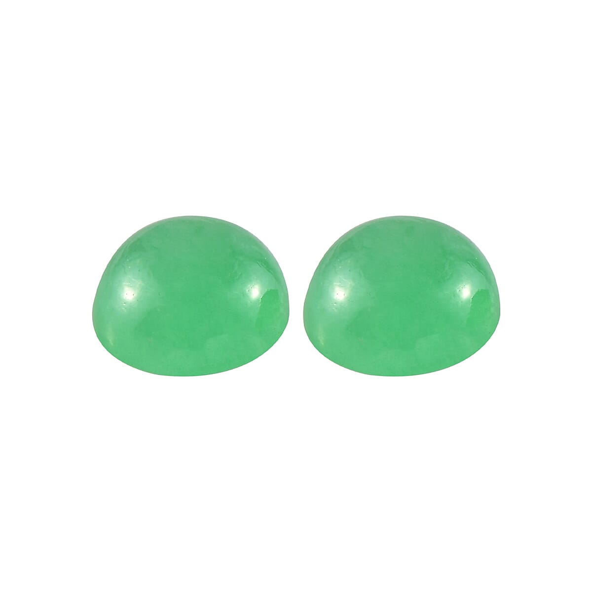 Green Jade Set of 2 (Rnd 6 mm) 1.82 ctw image number 1