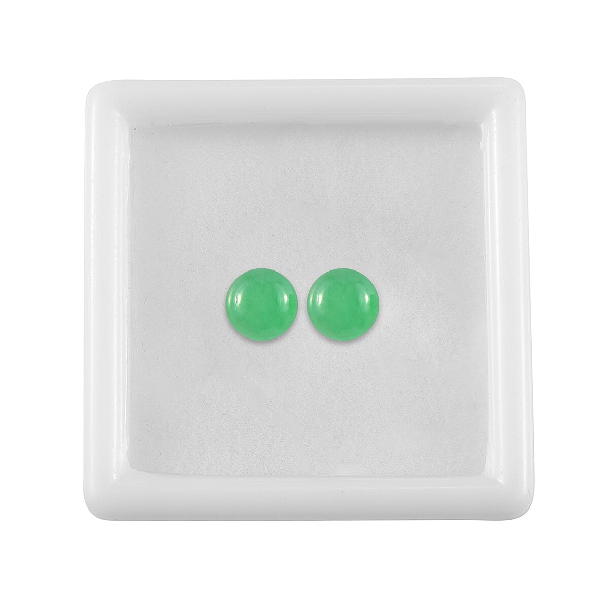 Green Jade Set of 2 (Rnd 6 mm) 1.82 ctw image number 2