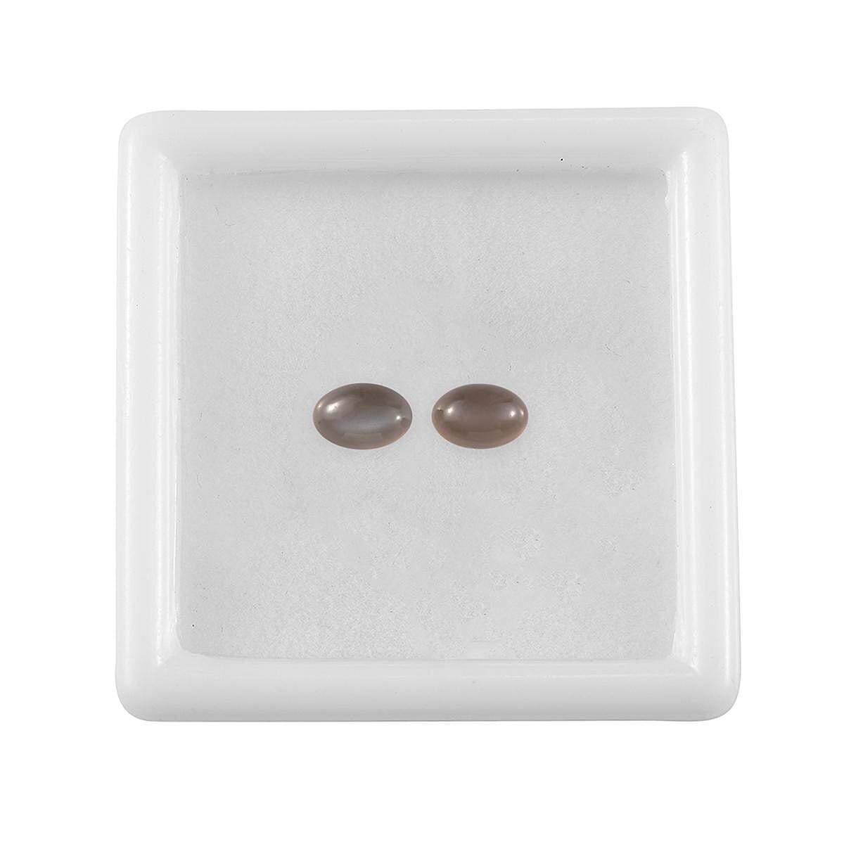 Sri Lankan Titanium Moonstone Set of 2 (Ovl 6x4 mm) 1.06 ctw