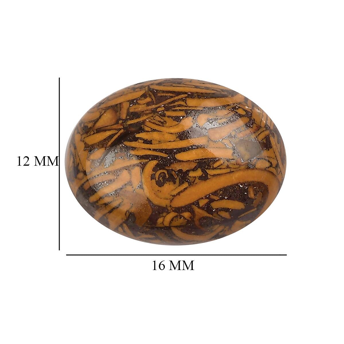 Indian Script Stone (Ovl 16x12 mm) 7.64 ctw image number 3