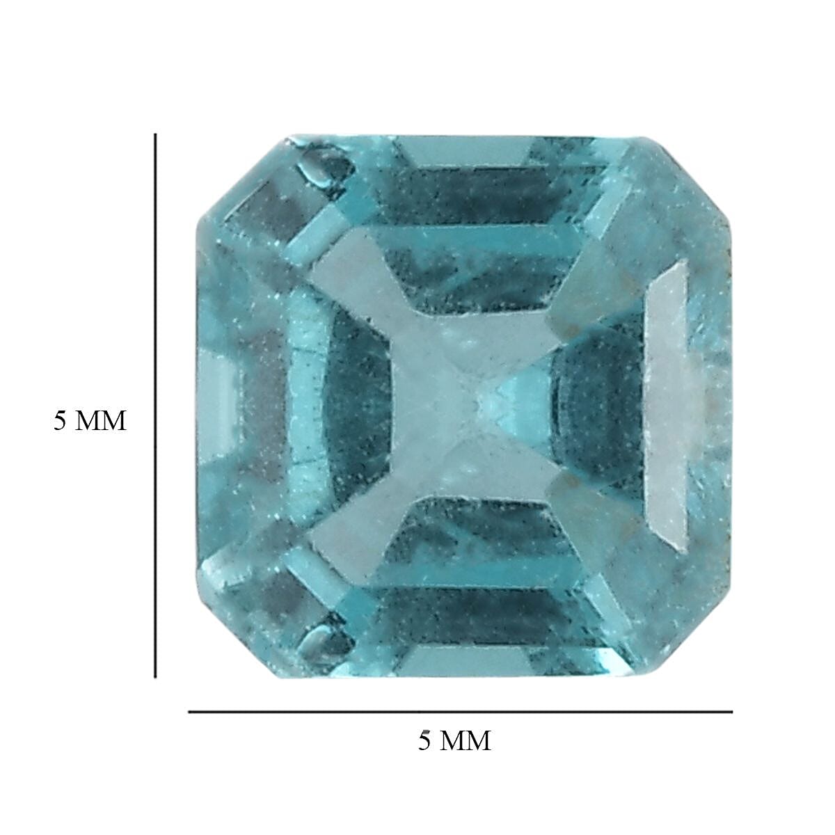 Asscher Cut Madagascar Paraiba Apatite (Oct 5x5 mm) 0.61 ctw image number 3