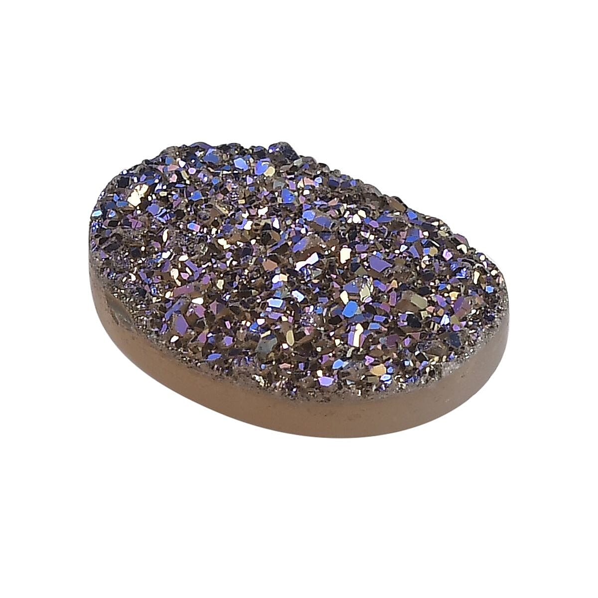 Blue Drusy Quartz (Ovl 16x12 mm) 4.64 ctw | Loose Gem | Loose Gemstones | Loose Stones | Jewelry Stones image number 1