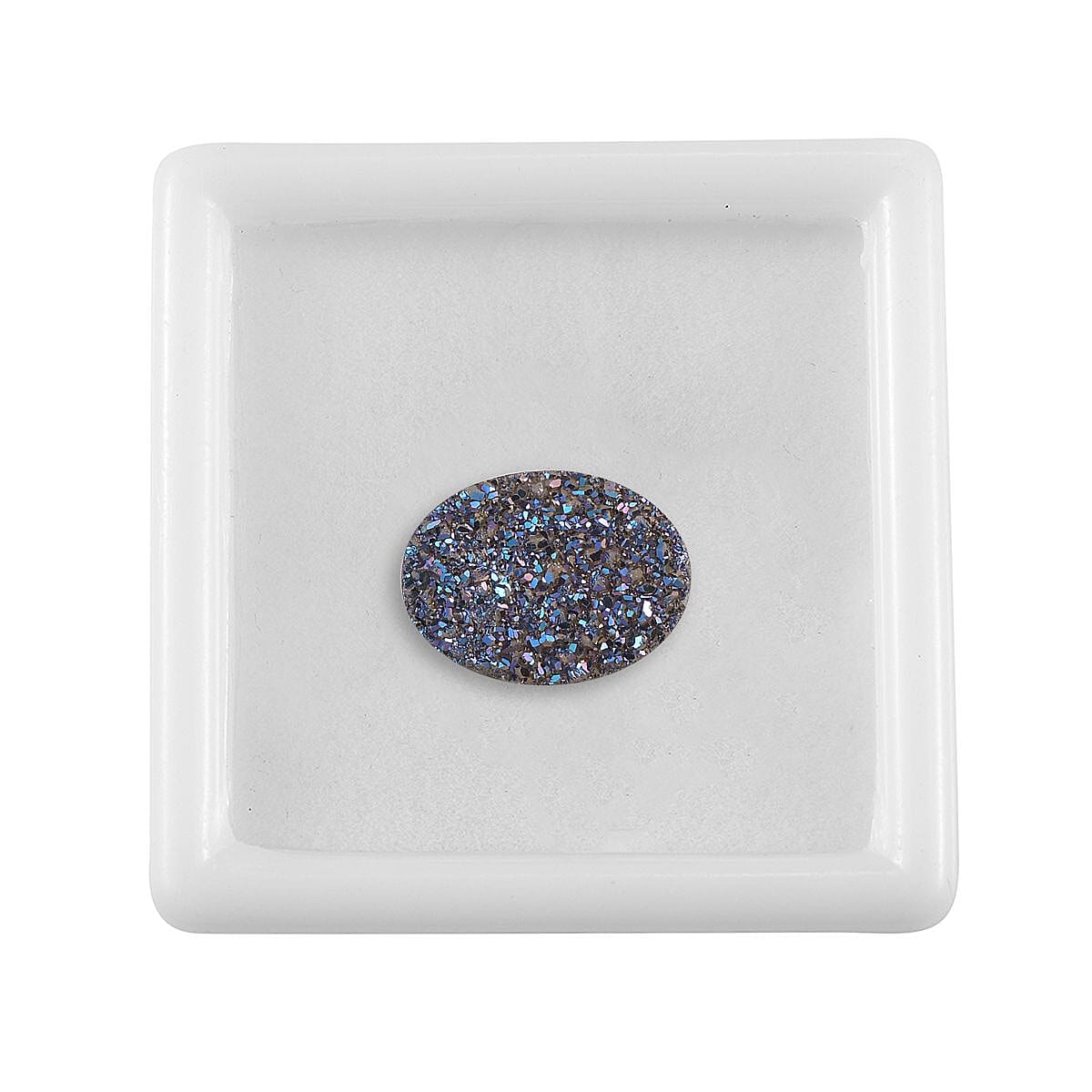 Blue Drusy Quartz (Ovl 16x12 mm) 4.64 ctw | Loose Gem | Loose Gemstones | Loose Stones | Jewelry Stones image number 2
