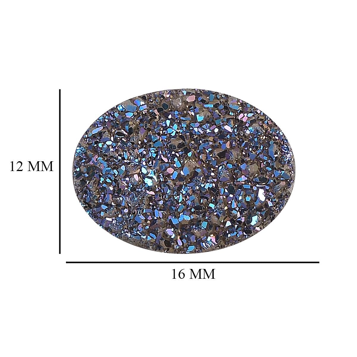Blue Drusy Quartz (Ovl 16x12 mm) 4.64 ctw | Loose Gem | Loose Gemstones | Loose Stones | Jewelry Stones image number 3
