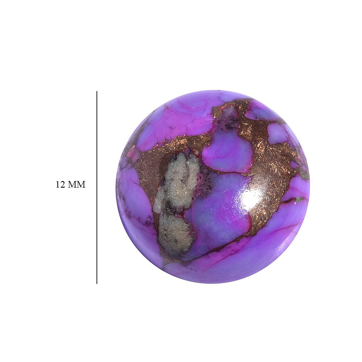 AA Mojave Purple Turquoise (Rnd 12 mm) 4.89 ctw