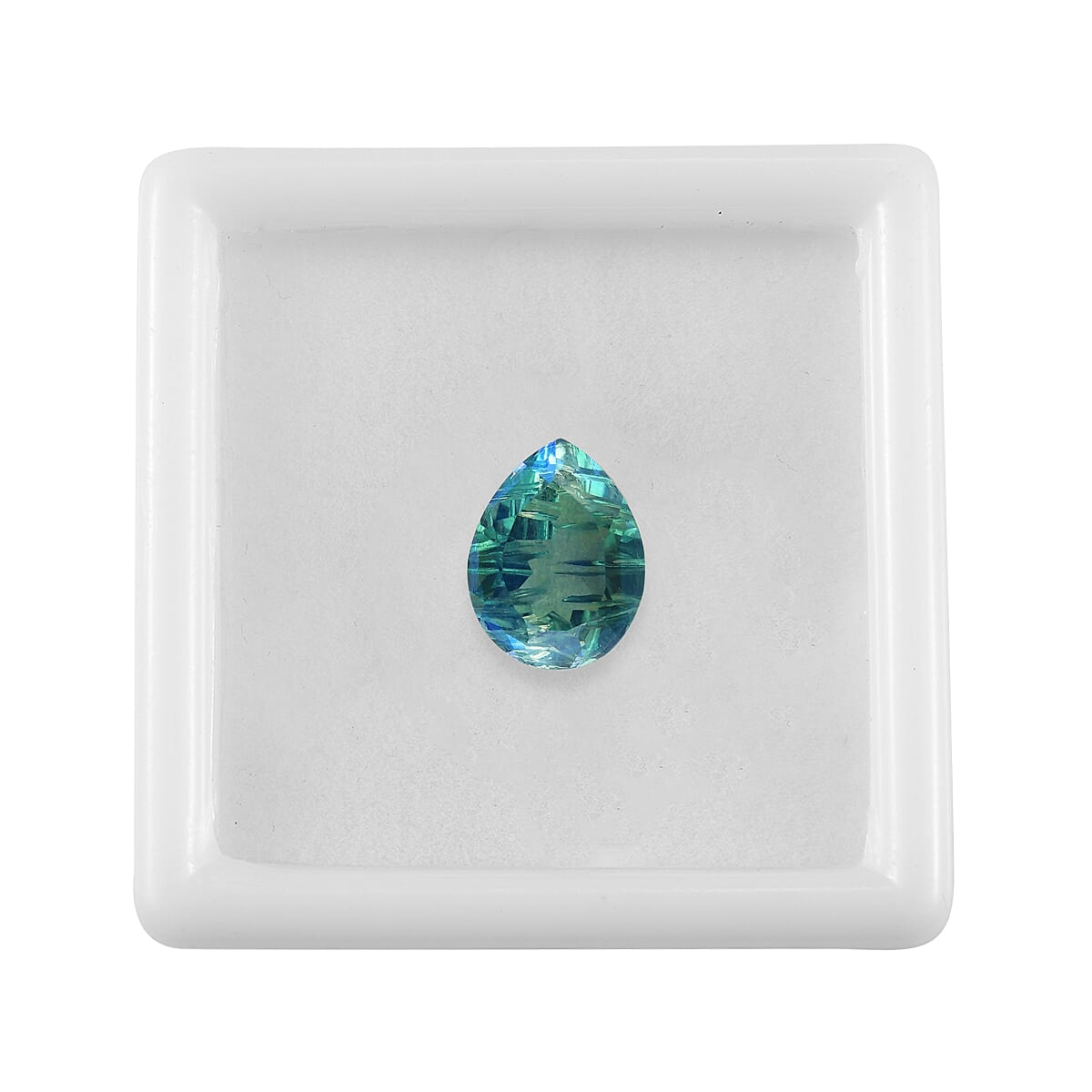 Peacock Quartz Carving (Pear 9x7 mm) 1.50 ctw