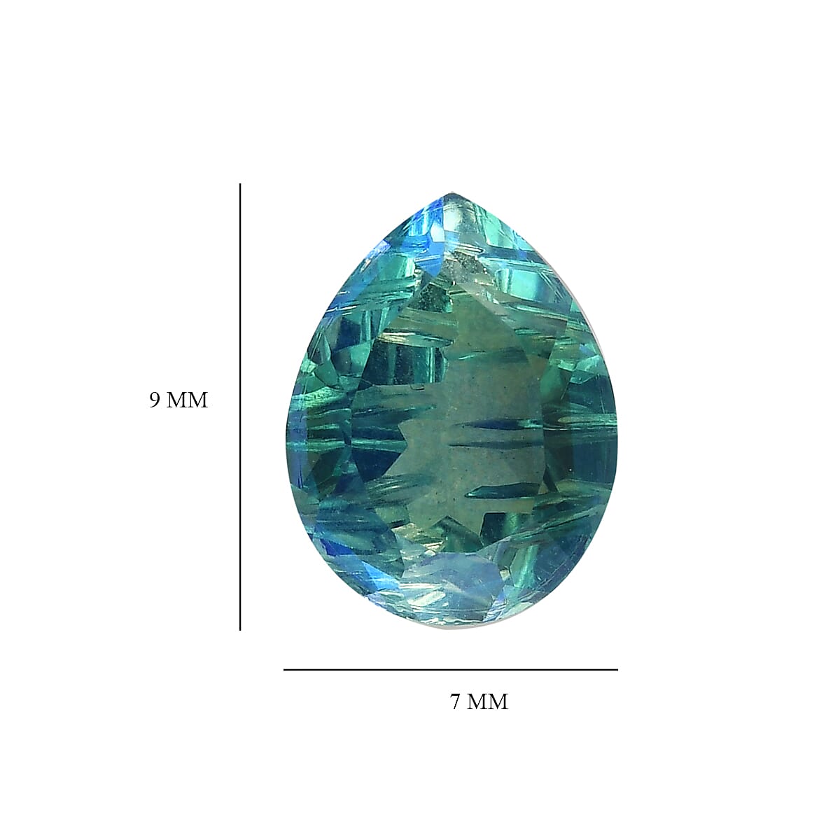 Peacock Quartz Carving (Pear 9x7 mm) 1.50 ctw