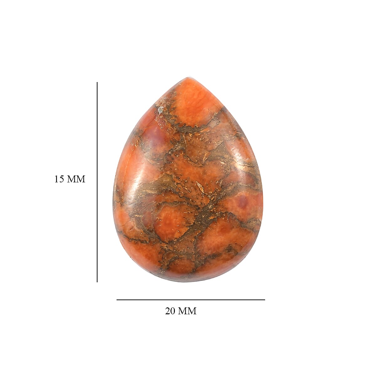 Mojave Orange Turquoise (Pear 20x15 mm) 11.65 ctw