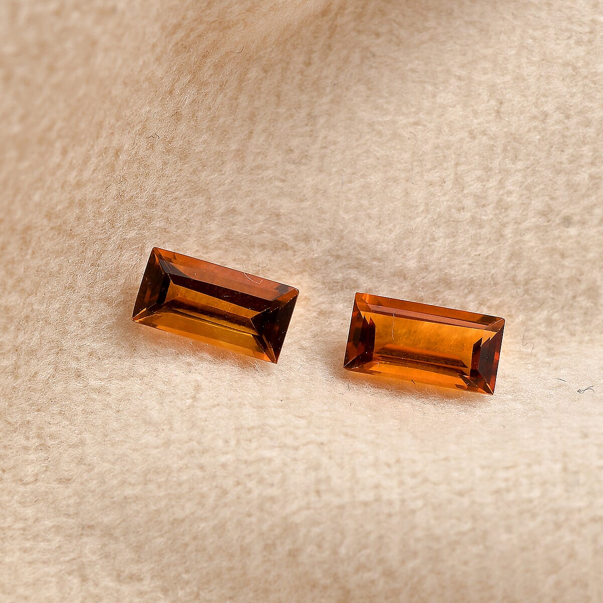Brazilian Cherry Citrine Set of 2 (Bgt 8X4 mm) 1.34 ctw Loose Gemstone image number 1