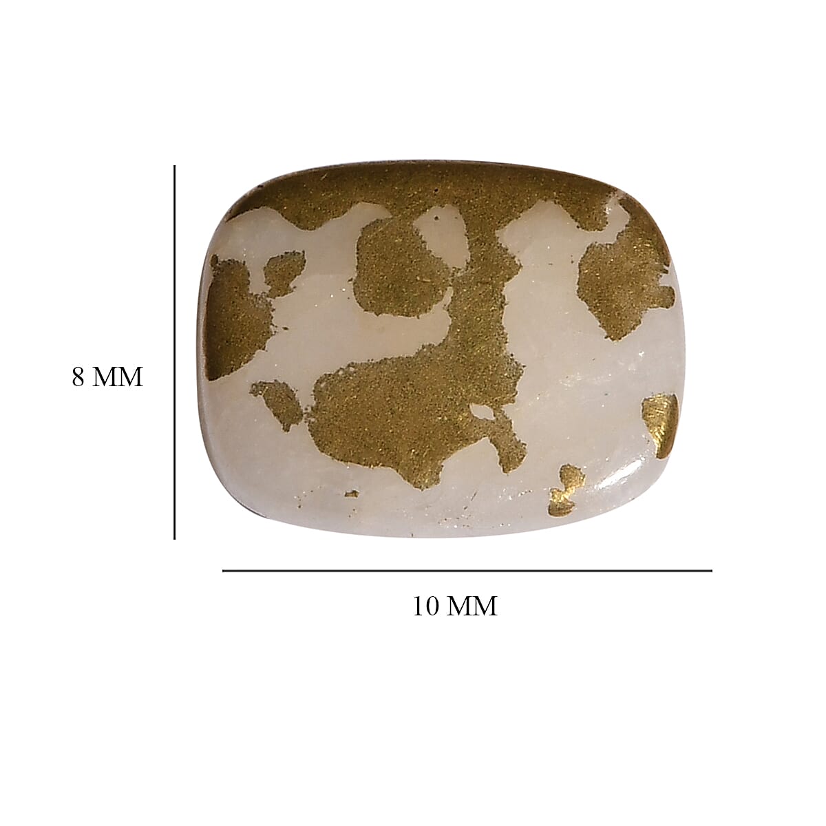 White Goldenite (Cush 10x8 mm) 1.60 ctw image number 3