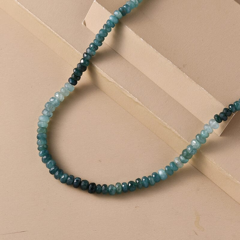 Shades of Grandidierite Beaded Necklace 20 Inches in Sterling Silver 116.65 ctw
