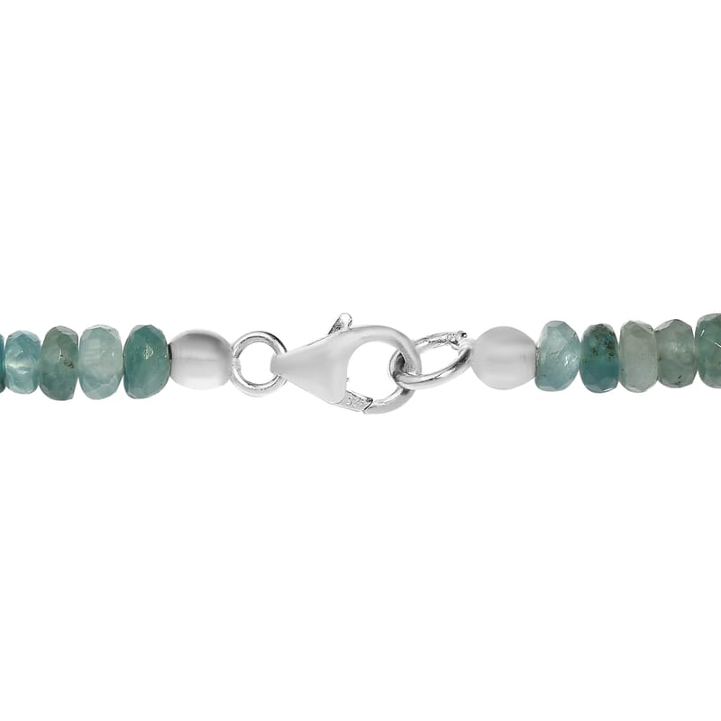 Shades of Grandidierite Beaded Necklace 20 Inches in Sterling Silver 116.65 ctw