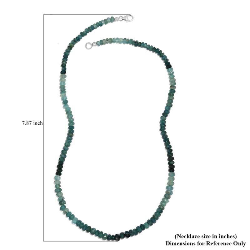 Shades of Grandidierite Beaded Necklace 20 Inches in Sterling Silver 116.65 ctw
