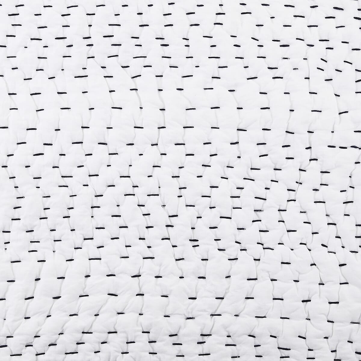 Cloud9 Luxury Bedding Collection, Ivory Quilt and Matching Shams with Navy Pick Stitch Design - Queen , Microfiber Quilt Set , Bed Comforter Set , Bedding Set image number 6