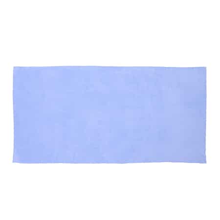 HOMESMART Set of 2 Blue Solid Color Microfiber Bath Towel image number 1