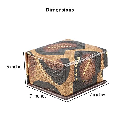 Brown Python Embossed Genuine Leather Ring Box