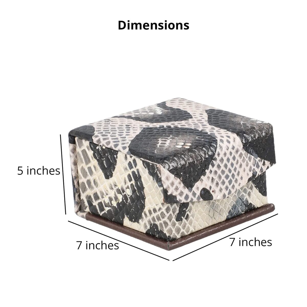 Black & White Python Embossed Genuine Leather Ring Box image number 4