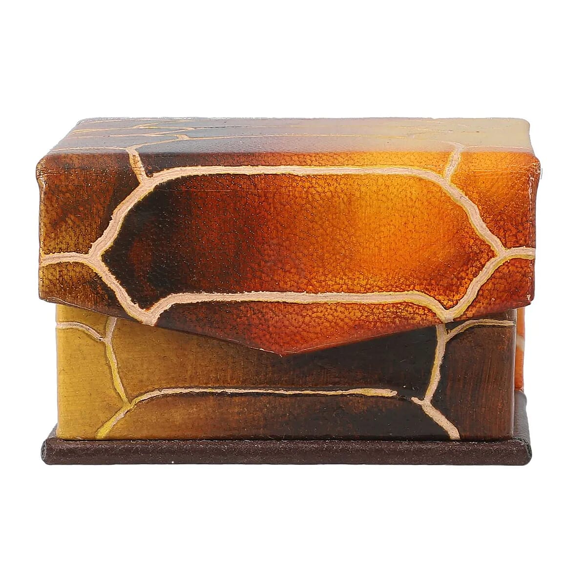 Tan Python Embossed Genuine Leather Ring Box image number 5