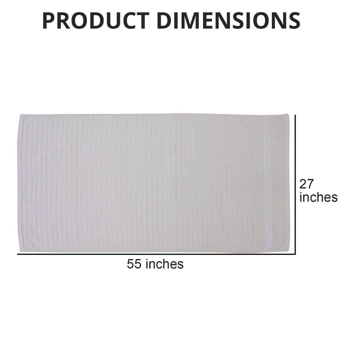 Homesmart Set of 2 White Solid Color Bamboo Bath Towel image number 3