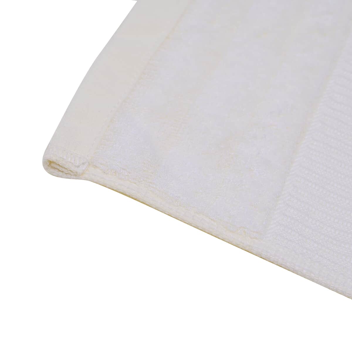 Homesmart Set of 2 White Solid Color Bamboo Bath Towel image number 4