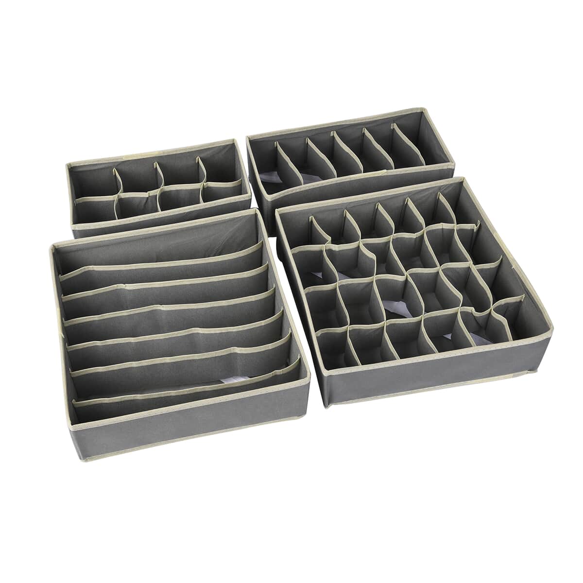 Set of 4 Gray Non-Woven Storage Organizers image number 0