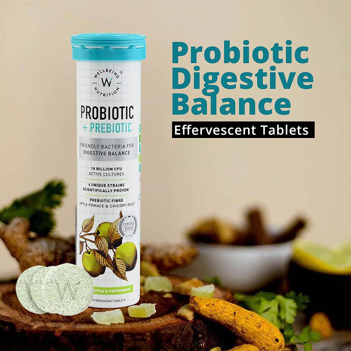 Wellbeing Nutrition Probiotic Digestive Balance (21 Effervescent Tablets) image number 1