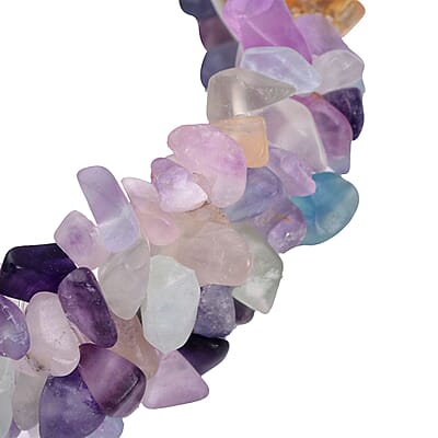 Multi Fluorite Chips Carpet Stretch Bracelet 232.50 ctw