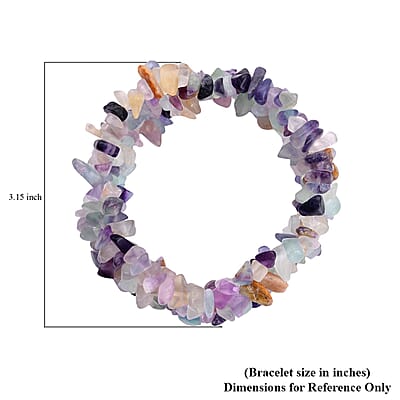 Multi Fluorite Chips Carpet Stretch Bracelet 232.50 ctw