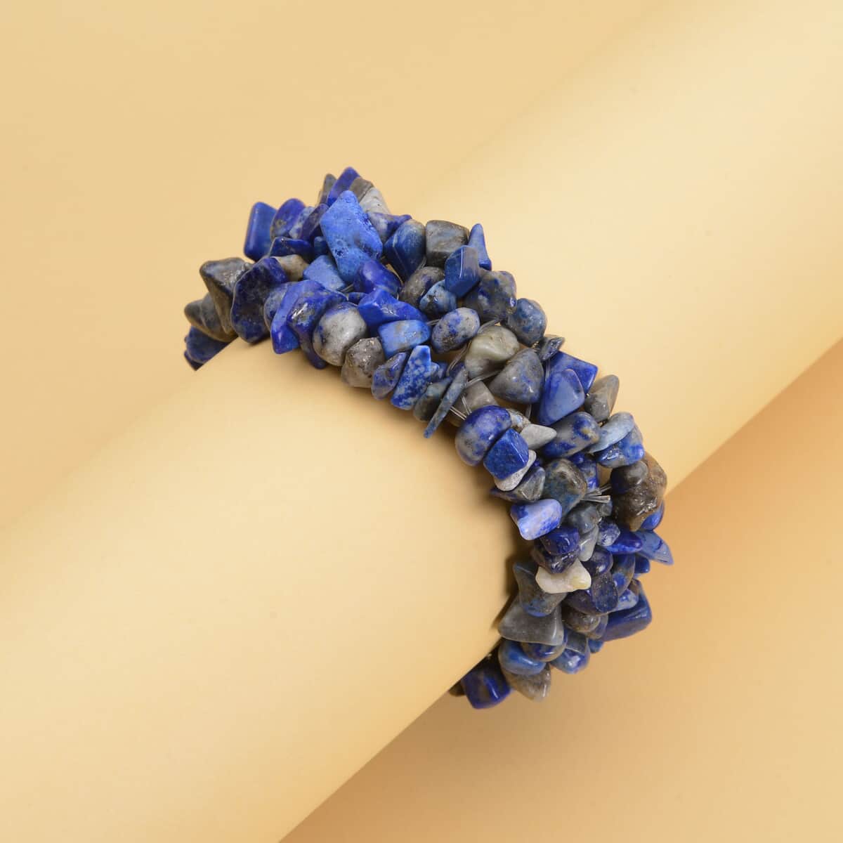 Lapis Lazuli Chips Carpet Stretch Bracelet 249.50 ctw image number 1
