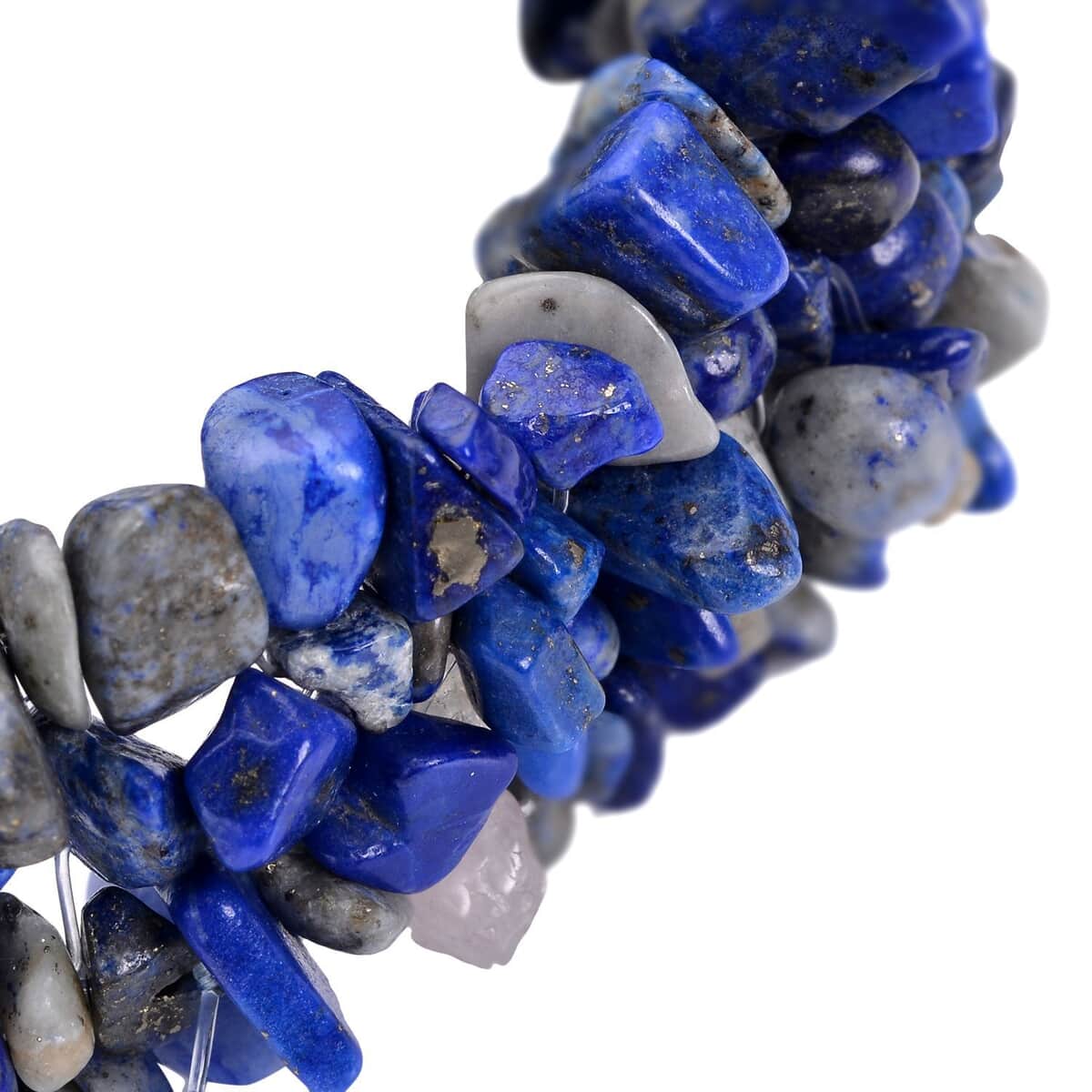 Lapis Lazuli Chips Carpet Stretch Bracelet 249.50 ctw image number 3