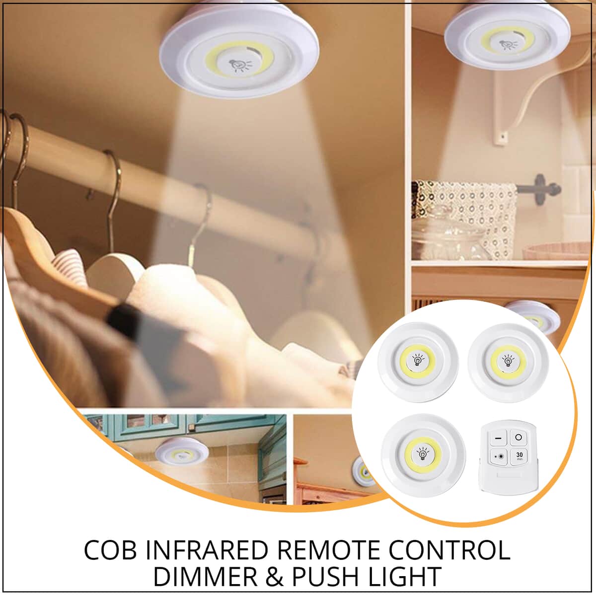 COB Infrared Remote Control Dimmer & Push Light image number 1
