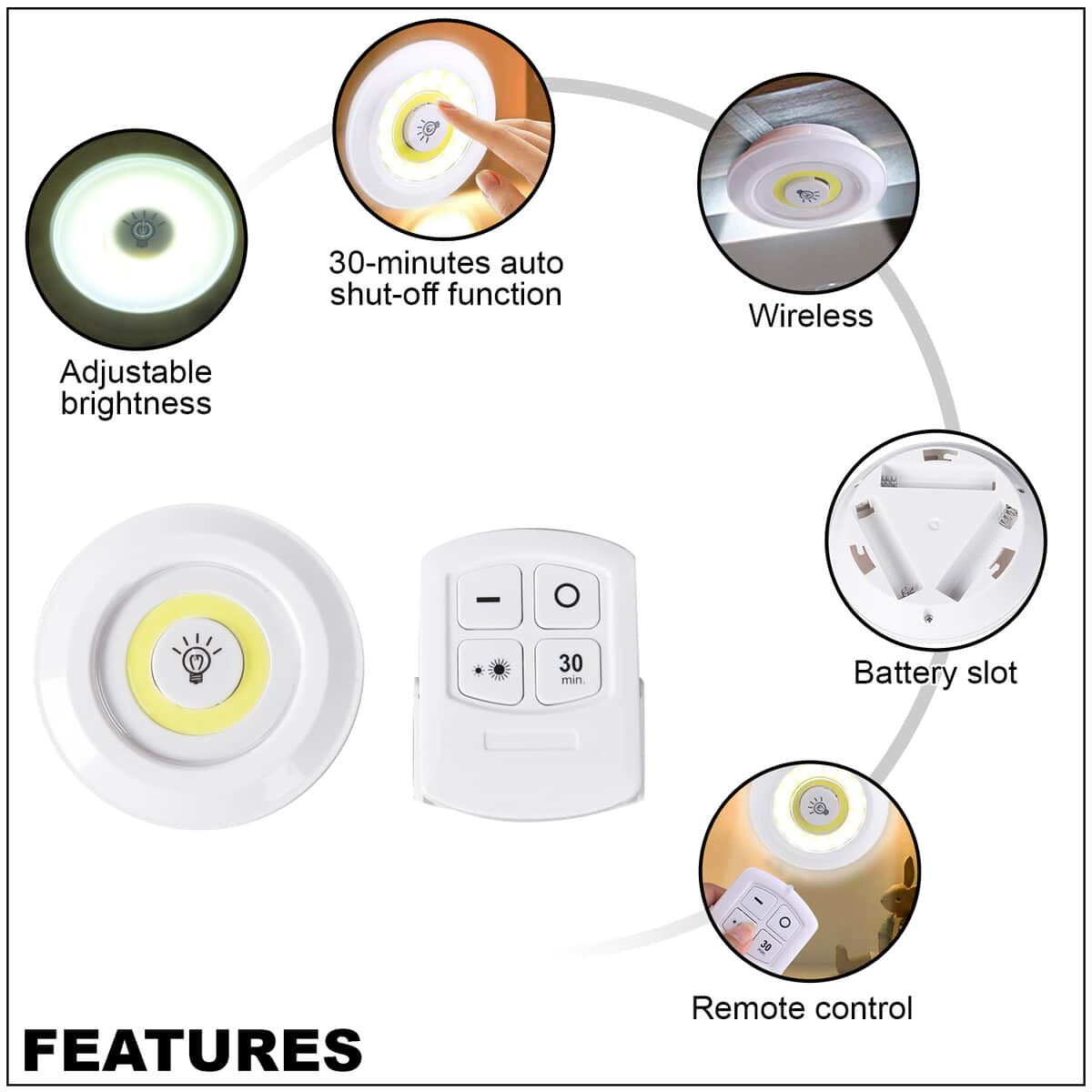 COB Infrared Remote Control Dimmer & Push Light image number 2