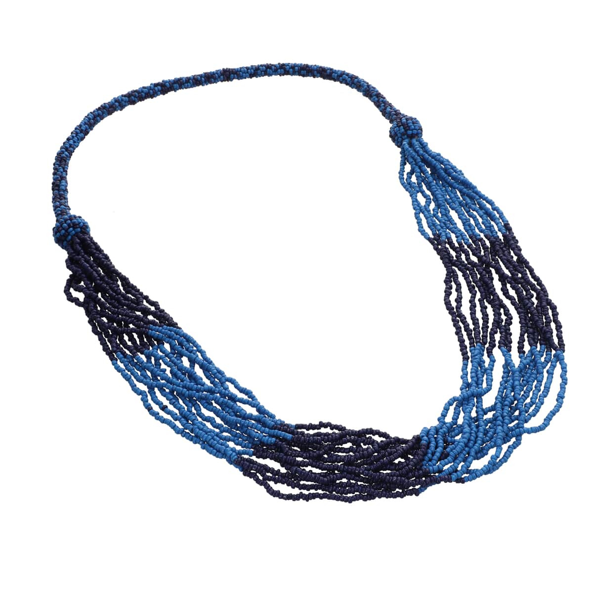 Blue Seed Bead Multi Strand Necklace image number 0