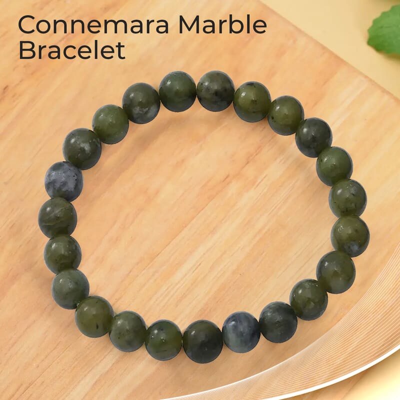 Connemara Marble 80.00 ctw Bracelet, Beaded Bracelet, Stretch Bracelet, Adjustable Bracelet
