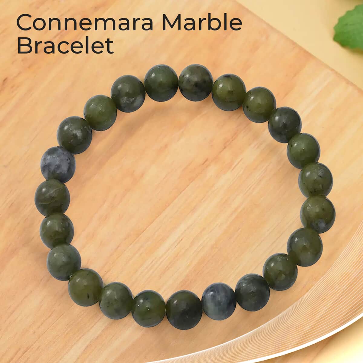Connemara Marble Bracelet, Beaded Bracelet, Stretch Bracelet, Adjustable Bracelet 80.00 ctw image number 1