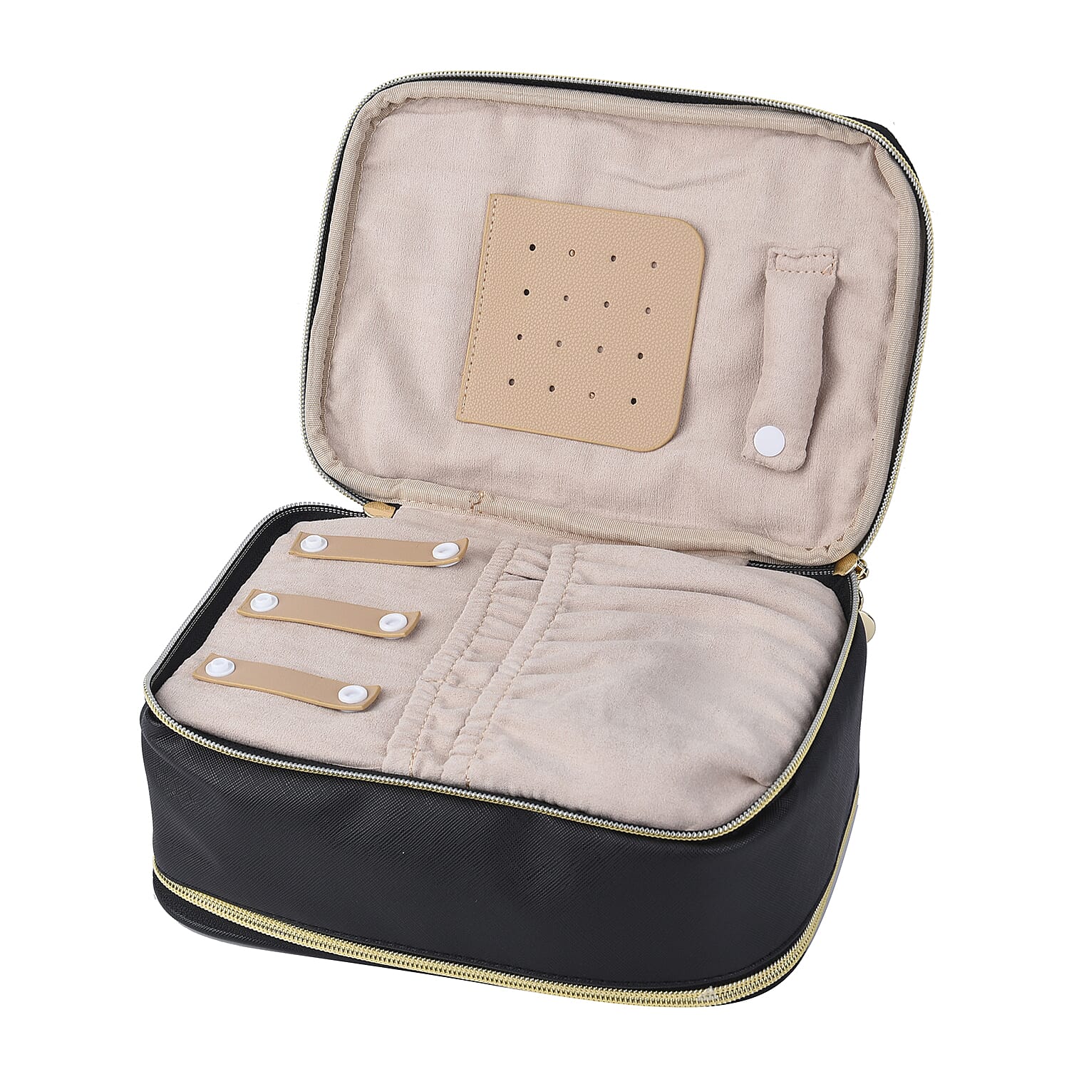 Black Faux Leather Jewelry and Cosmetic Organizer
