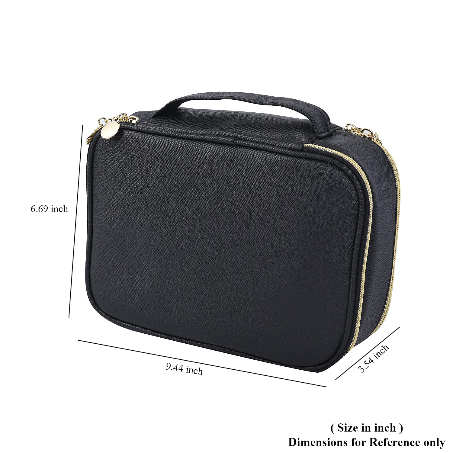 Black Faux Leather Jewelry and Cosmetic Organizer