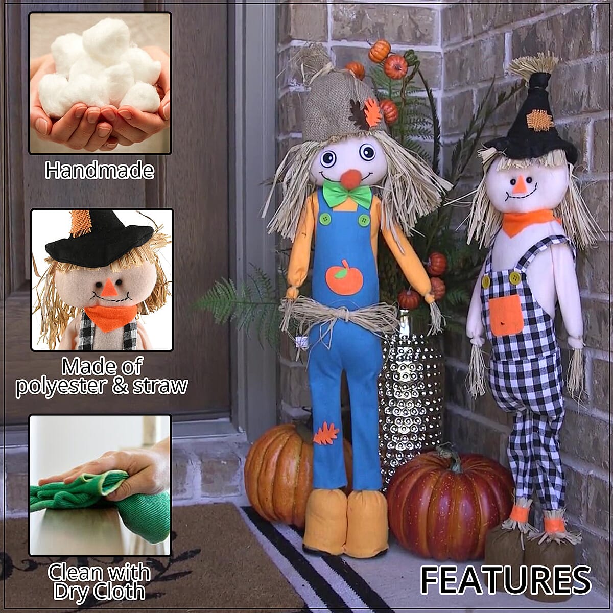 Good Old Decorative Standing Boy Scarecrow image number 2