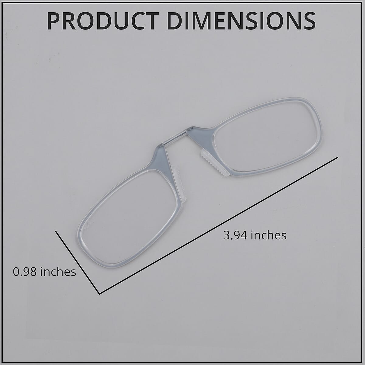 Feather Light Reading Glasses with a Flat Case - Grey (Degree 1.5) image number 3
