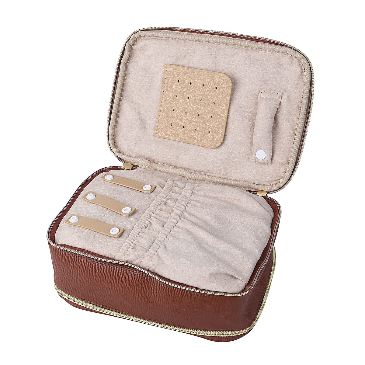 Black Faux Leather Jewelry and Cosmetic Organizer image number 3