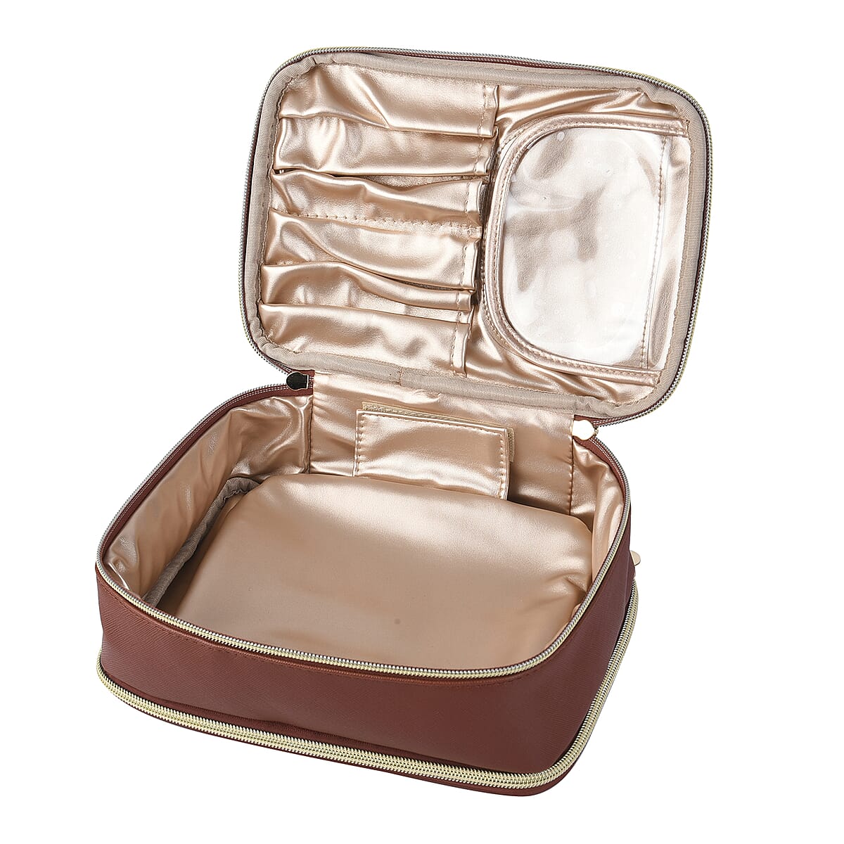 Black Faux Leather Jewelry and Cosmetic Organizer image number 4