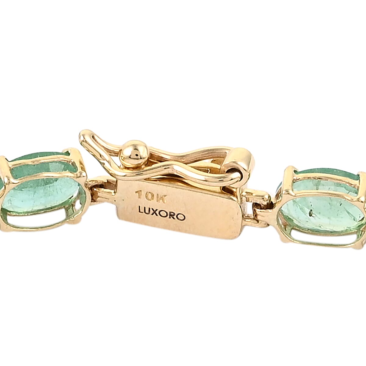 Luxoro 10K Yellow Gold AAA Kagem Zambian Emerald Tennis Bracelet (6.50 In) 8.75 ctw image number 2