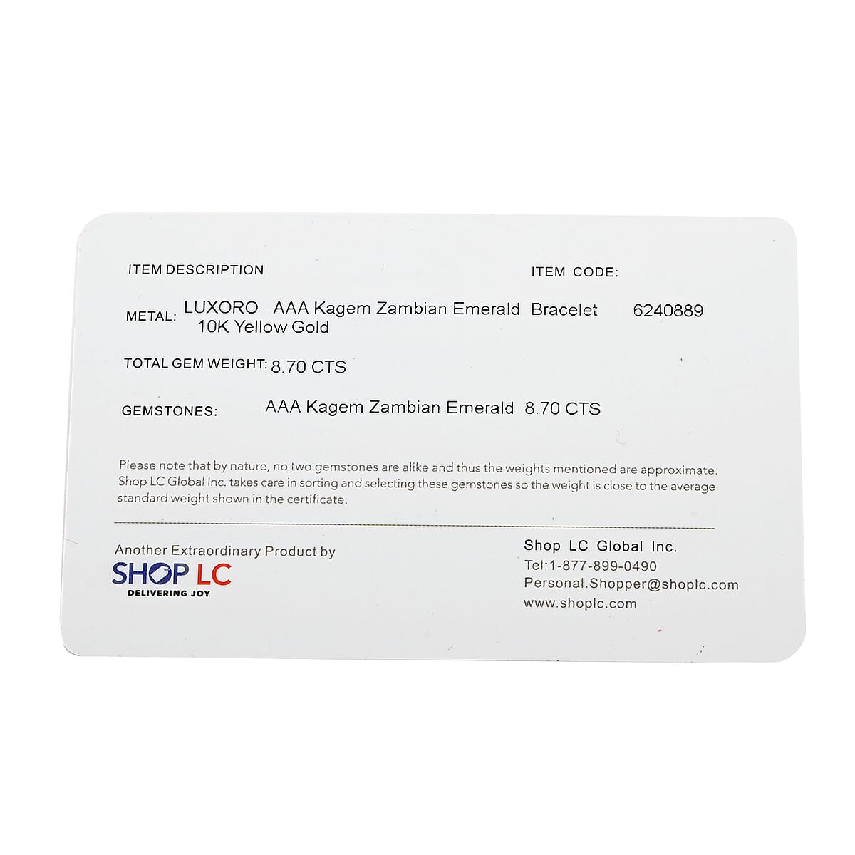 Luxoro 10K Yellow Gold AAA Kagem Zambian Emerald Tennis Bracelet (6.50 In) 8.75 ctw image number 4